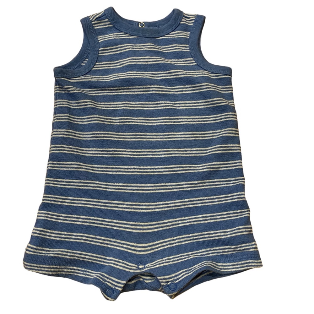 4/$20 Joe Fresh 6-12 m Summer Romper Baby Boy Clothing Blue Stripes 🛑